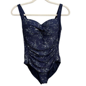 Niptuck Swim Floral One Piece Swimsuit Blue Size 6